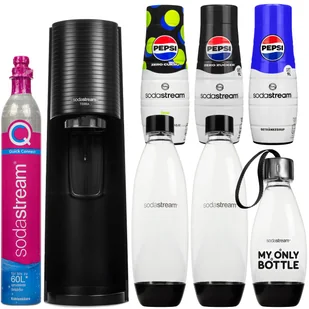 Saturator SodaStream Terra Black + 3 butelki + 3 syropy Pepsi, Pepsi MAX, Pepsi MAX Limonka - Saturatory - miniaturka - grafika 1