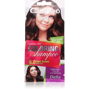 DELIA Cosmetics Cameleo Szampon koloryzujący 5.0 jasny brąz - Farby do włosów i szampony koloryzujące - miniaturka - grafika 1