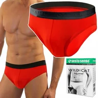 Majtki męskie - Slipy Męskie Sportowe Majtki Bawełniane SESTO SENSO SM05 Czerwone - XXL - miniaturka - grafika 1