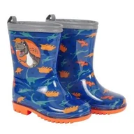Buty dla dziewczynek - Kalosze Perletti Cool Kids Dinozaur 15647 niebieskie - miniaturka - grafika 1