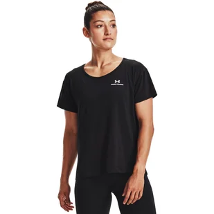 Damska Koszulka z krótkim rękawem UNDER ARMOUR UA RUSH ENERGY SS 1365683-001 – Czarny - Koszulki i topy damskie - miniaturka - grafika 1