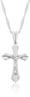 Srebrny krzyż z łańcuszkiem - Biżuteria religijna - miniaturka - grafika 1
