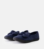 Baleriny - Granatowe baleriny dziecięce z kokardą Yonca-34 - miniaturka - grafika 1