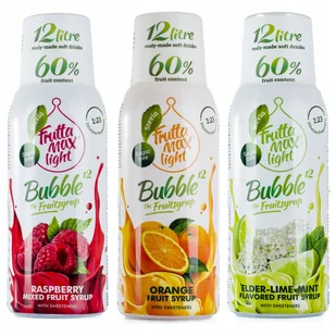 FruttaMax Koncentraty do Saturatora Syropy Owocowe Malina + Pomarańcza + Limonka Mięta Bez - Syropy i koncentraty owocowe - miniaturka - grafika 1