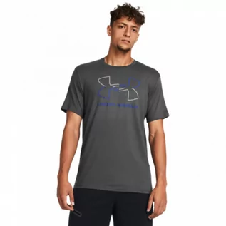 Koszulki sportowe męskie - Męski t-shirt z nadrukiem Under Armour UA Foundation Short Sleeve - szary - UNDER ARMOUR - grafika 1