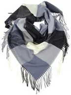 Apaszki i szaliki damskie - Chusta jesienno-zimowa ciepła krata frędzle AXD-13-8 - miniaturka - grafika 1