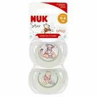Smoczki uspokajające - Nuk Smoczek uspokajający silikonowy 0-6m Star Kubuś/Tygrysek 10730906 2 szt. - miniaturka - grafika 1