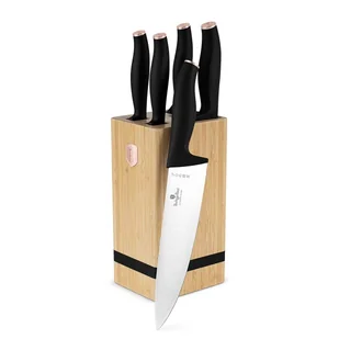 ZESTAW NOŻY BERLINGER HAUS BH-2970 BLACK ROSE W BLOKU BAMBUSOWYM - Noże kuchenne - miniaturka - grafika 1
