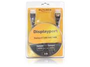 Kable światłowodowe - Delock Kabel DisplayPort 1.2,3 m, Antracyt - 82772 - miniaturka - grafika 1