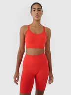 Bielizna sportowa damska - 4F Biustonosz treningowy z niskim wsparciem - czerwony M/L - miniaturka - grafika 1