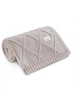 Yosoy Kocyk bawełniany Diamonds Light beige - Koce i narzuty dla dzieci - miniaturka - grafika 1
