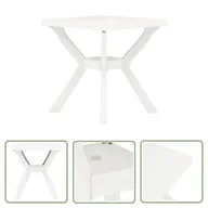 Stoły ogrodowe - The Living Store Stolik bistro - biały - 70x70x72 cm - plastikowy - Stół Ogrodowy - miniaturka - grafika 1