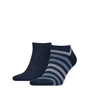 Tommy Hilfiger Męskie stopki Th Men Duo Stripe (2 sztuki), niebieski (Jeans 356), 39-42 EU - Koszulki męskie - miniaturka - grafika 1