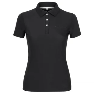 Koszulka polo EQ.QUEEN Andrea 25SS damska Kolor: black, Rozmiar: XS - Koszulki jeździeckie - miniaturka - grafika 1