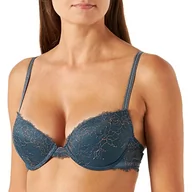 Biustonosze - Emporio Armani Damski biustonosz z koronką, push up, Obsidian, 75A - miniaturka - grafika 1