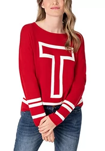 Timezone Damski sweter College, Błyszczący czerwony., L - Swetry damskie - miniaturka - grafika 1