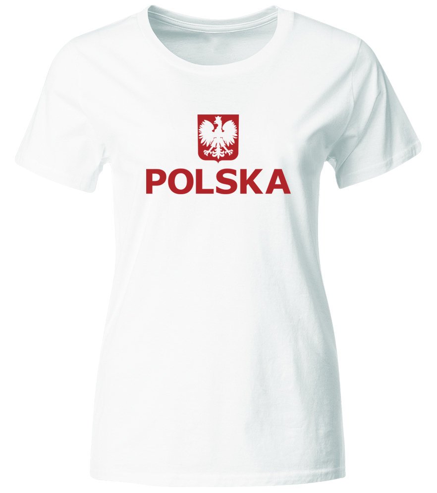 Koszulka Kibica Reprezentacji Polski. Koszulka Damska Dla Kibica, Biała, Roz. L
