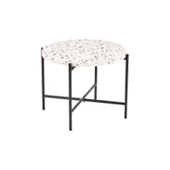 Ławy i stoliki kawowe - Stolik Kawowy Biały Mały Okrągły Halmar Lastrico - miniaturka - grafika 1