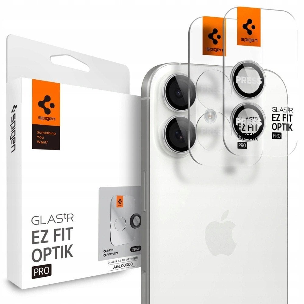 OSŁONA APARATU SPIGEN OPTIK PRO GLAS.TR ”EZ FIT” CAMERA PROTECTOR 2-PACK IPHONE 16 / 16 PLUS / 17 SILVER