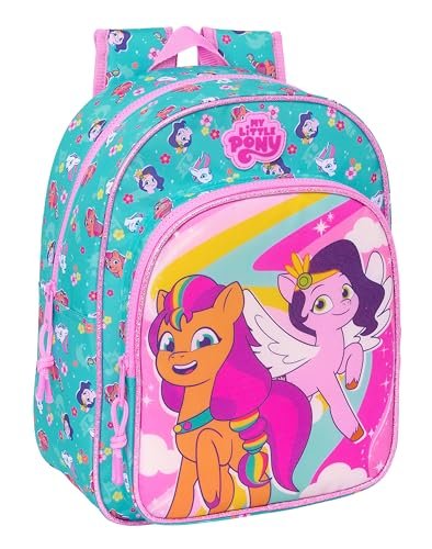 Safta MY LITTLE PONY MAGIC - Animowany plecak szkolny dla dzieci, plecak dziecięcy, plecak dziecięcy, odpowiedni do wózka, idealny dla dzieci w wieku szkolnym, wygodny i wszechstronny, 26 x 11 x 34