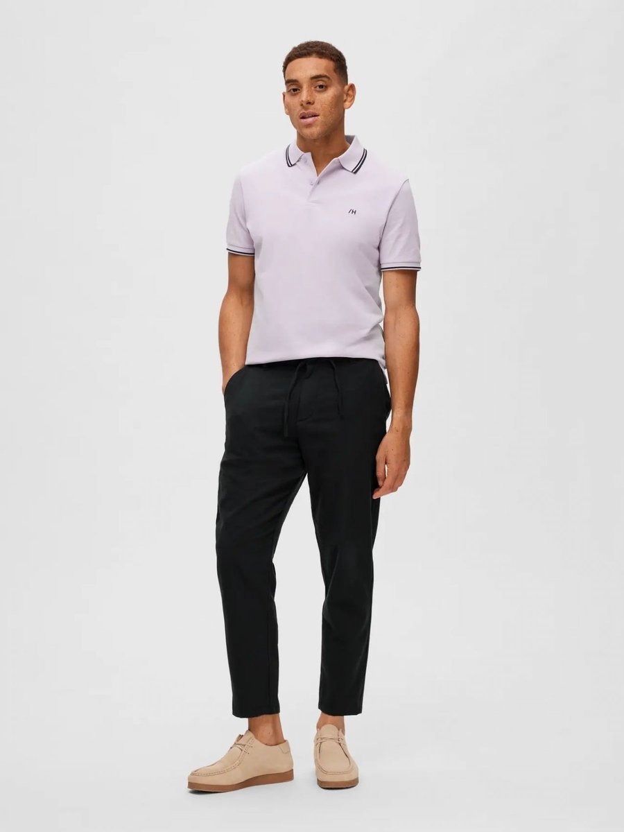 pantaloni uomo selected 16087636 slimtape brody black