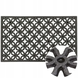 Wycieraczka zewnętrzna Shine Kwiatek 75 x 45 cm gumowa - Wycieraczki - miniaturka - grafika 1