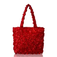Torebki damskie - Elegancka Torebka z Motywem Róż 3D Czerwona - miniaturka - grafika 1