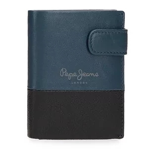 Pepe Jeans Dual Portfel Pionowy z zamknięciem kliknij niebieski 8.5x10,5x1 cms Skóra, niebieski, Talla única, Portfolio pionowe z zamknięciem kliknięcia - Portfele - miniaturka - grafika 1