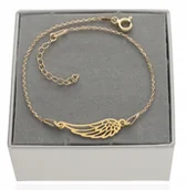 Bransoletki - Złota bransoletka na rękę skrzydła skrzydło ażurowe WINGS srebro 925 - miniaturka - grafika 1