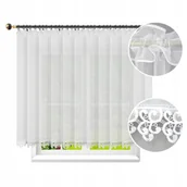 Firany - FIRANA GOTOWA Z GIPIURĄ 200x140 FIRANKA PROSTA FIRANY Z KORONKĄ DO KUCHNI - miniaturka - grafika 1