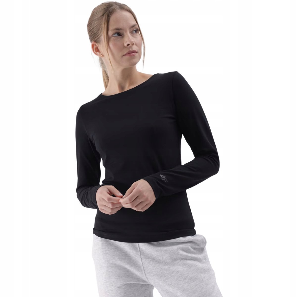 Koszulka damska Longsleeve 4F F376 głęboka czerń 4FWMM00TLONF376 20S L