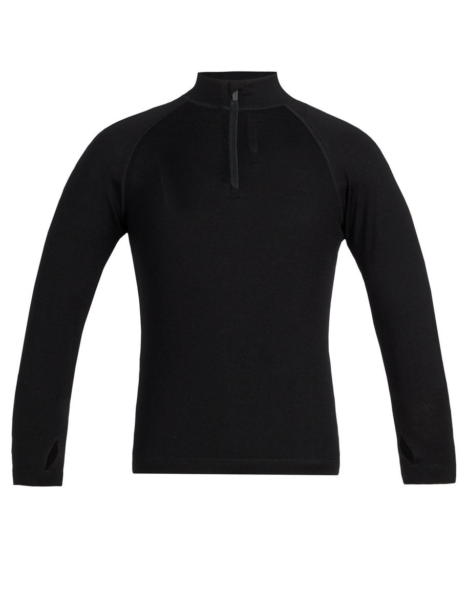 Longsleeve dziecięcy Icebreaker 260 TECH HZ czarny IBB04499001 r 128