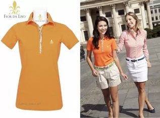 Koszulki jeździeckie - FIOR DA LISO Koszulka polo CLASSIC NEW damska - orange - grafika 1