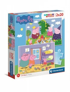 Clementoni Puzzle 2x20 Super Kolor Peppa Pig - - Puzzle - miniaturka - grafika 1