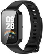 Akcesoria do smartwatchy - Bizon Etui ze szkłem do zegarka Case+Glass Watch do Xiaomi Smart Band 9 Active / Redmi Band 3, czarne - miniaturka - grafika 1