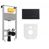 Stelaże i zestawy podtynkowe do WC - EXCELLENT INEX.SH2.1110.500 + INEX.PL230.150.BL + MATA Shiro 2.0 Stelaż Podtynkowy Do Miski WC + wsporniki + Platto przycisk CZARNY + mata - miniaturka - grafika 1
