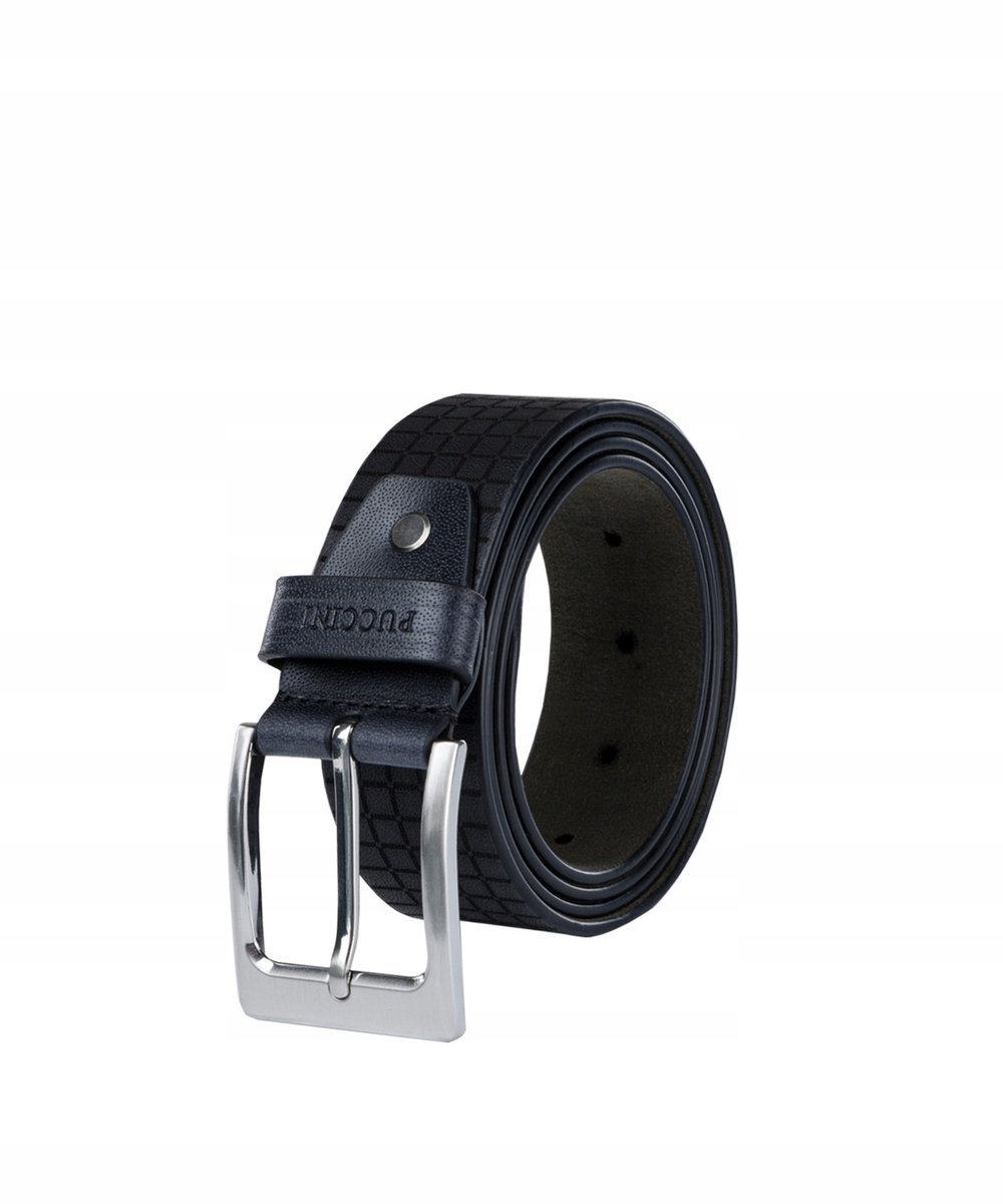 Pasek Męski Do Spodni Skórzany Skóra Naturalna Puccini Czarny Pa19125Cm 1