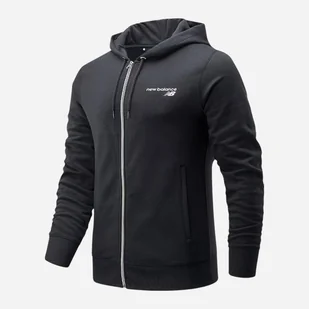Bluza streetwear rozpinana męska z kapturem New Balance NBMJ03907BK L Czarna (194389372657) - Bluzy męskie - miniaturka - grafika 1