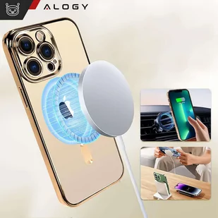 Etui MagSafe Case do Apple iPhone 14 Pro Max Alogy Glamour Luxury Ring obudowa Złote przezroczyste + Szkło - Etui i futerały do telefonów - miniaturka - grafika 4