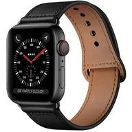 Akcesoria do smartwatchy - Tech-Protect LEATHERFIT WATCH 1/2/3/4/5/6 (42/44MM) BLACK - miniaturka - grafika 1