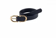 Akcesoria jeździeckie - Pikeur Pasek do spodni FAUX LEATHER SS22 - navy/gold - miniaturka - grafika 1