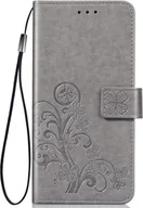 Etui i futerały do telefonów - Etui na telefon komórkowy Pokrowiec ochronny Etui z klapką Uchwyt na kartę Kwiaty, Kolor: Szary, Wybierz model: Samsung Galaxy S21 Plus - miniaturka - grafika 1