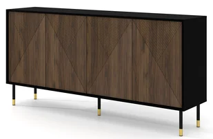 Komoda z frezowanym frontem czarny + dąb catania C9-A23 - Komody Komoda z frezowanym frontem czarny + dąb catania C9-A23 - Komody - miniaturka - grafika 1