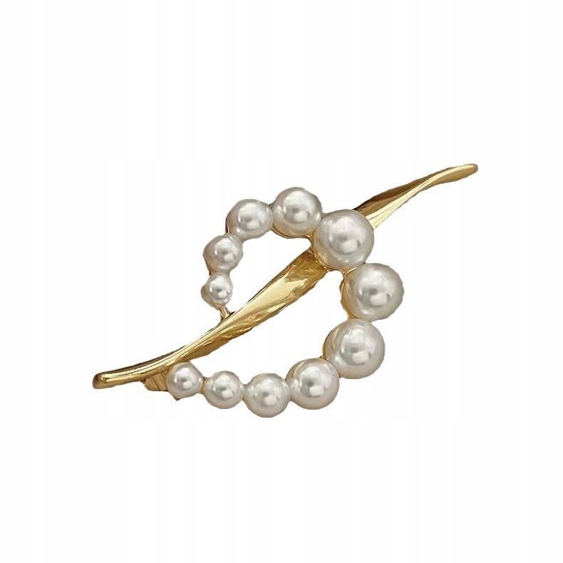 ekskluzywna BROSZKA ozdoba do ubrań BIAŁE PERŁY elegancka BIŻUTERIA