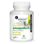 Suplementy naturalne - Aliness Natural Ashwagandha 9% 600 mg - 100 kapsułek - miniaturka - grafika 1