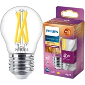 Żarówki LED - Żarówka LED Philips E27 P45 3.4W 470lm 2700K Filament Ściemnialna WarmGlow Dimmable - miniaturka - grafika 1