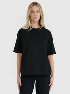 Koszulki i topy damskie - T-shirt oversize z nadrukiem damski 4F 4FRSS25TTSHF2692-20S Czarny Roz. L - miniaturka - grafika 1