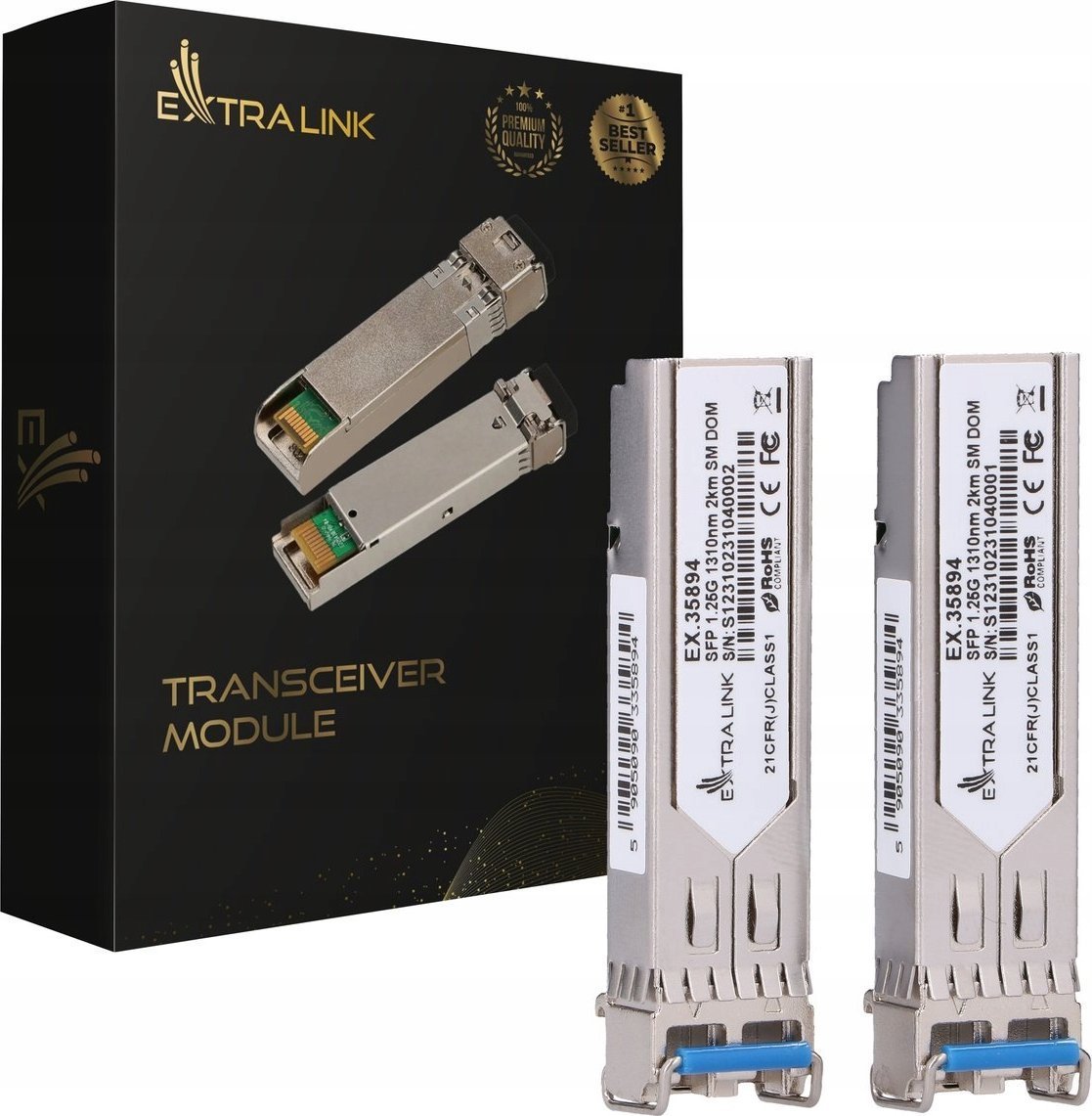 Moduł SFP ExtraLink EXTRALINK SFP 1.25G 1310NM 2KM SM DOM 2-PACK EX.35894