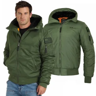 Kurtka zimowa z kapturem Pit Bull Encino '23 - Oliwkowa - Odzież taktyczna i umundurowanie - miniaturka - grafika 1