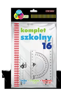 TOP-2000 KOMPLET SZKOLNY 16- LINIJKA 16- CM +2 EKIERKI+Kątomiesz 40073349 - Przybory szkolne - miniaturka - grafika 2